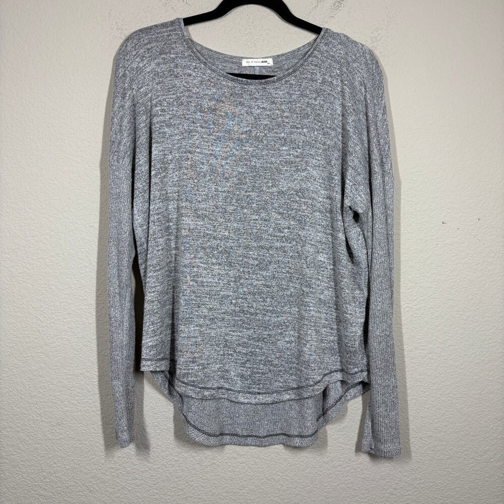 Rag & Bone Jeans Size Small Crew Neck Pullover Top Gray Marled Long Sleeves
